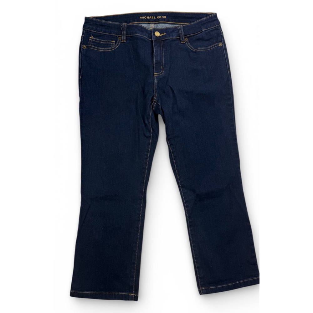 Michael Kors Jean Capris 8 Dark Wash Cropped Denim Jeans Stretch Excellent